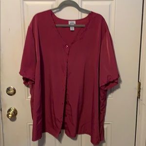 Wine colored button down blouse